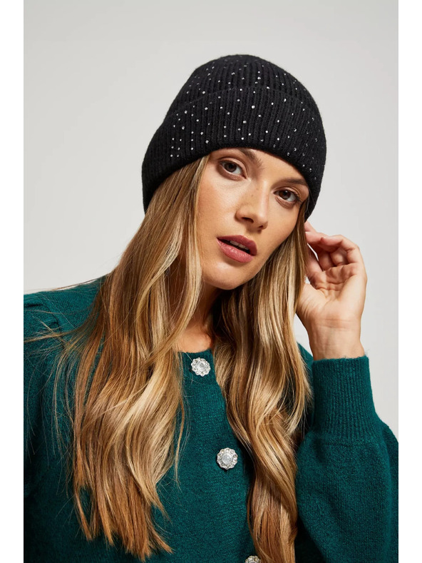 Moodo Плетена черна шапка Moodo