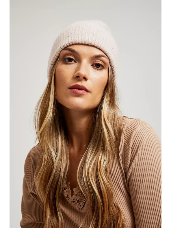 Moodo Плетена шапка, пудрово розова Moodo