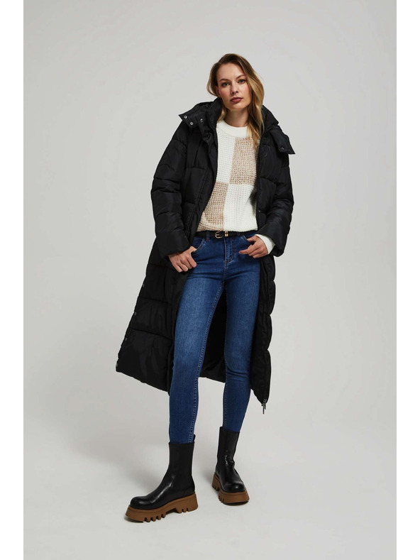Moodo Подплатено яке с качулка черно Moodo