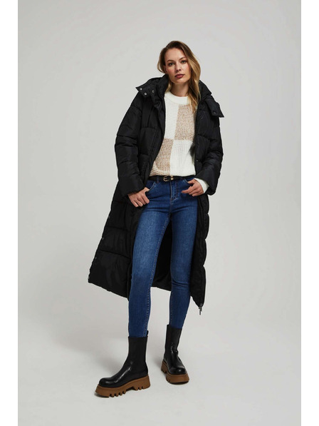 Moodo Подплатено яке с качулка черно Moodo