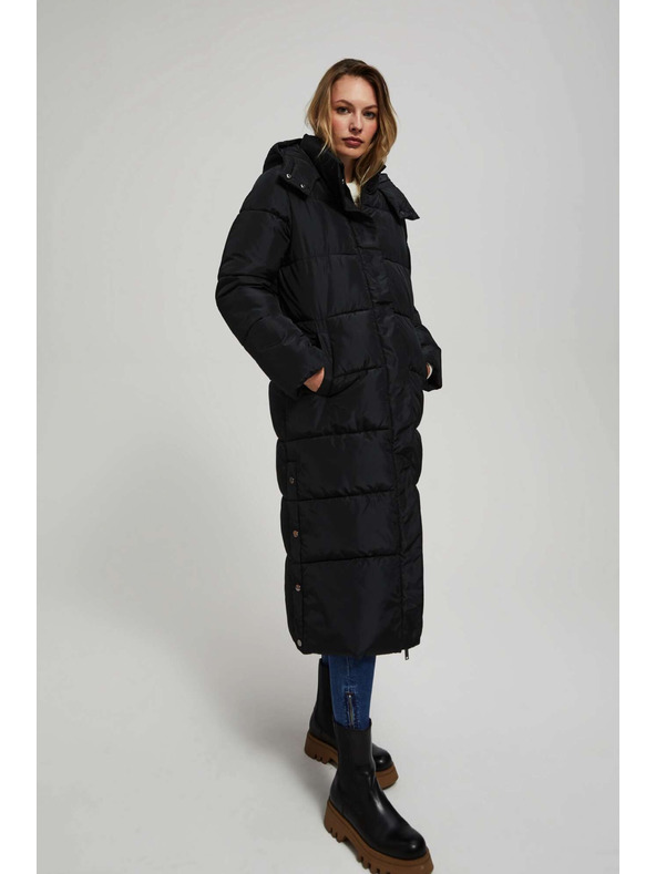 Moodo Подплатено яке с качулка черно Moodo