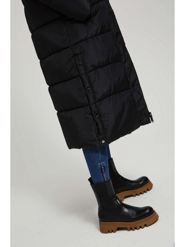 Moodo Подплатено яке с качулка черно Moodo
