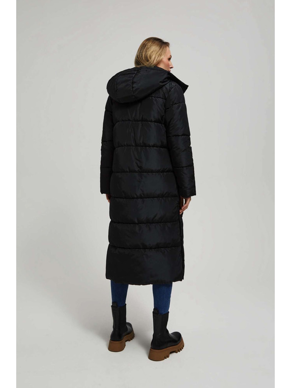 Moodo Подплатено яке с качулка черно Moodo