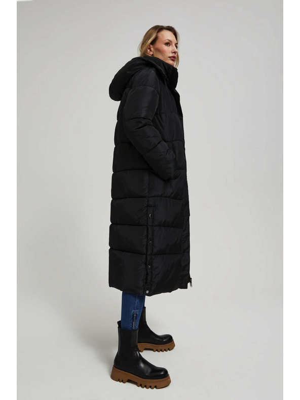 Moodo Подплатено яке с качулка черно Moodo
