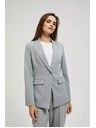 Moodo Сиво едноредно сако с фини ивици Moodo