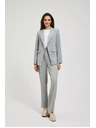 Moodo Сиво едноредно сако с фини ивици Moodo