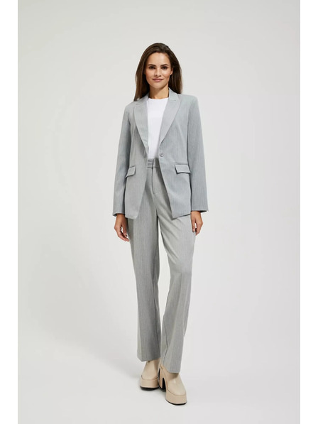 Moodo Сиво едноредно сако с фини ивици Moodo