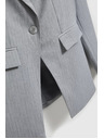 Moodo Сиво едноредно сако с фини ивици Moodo