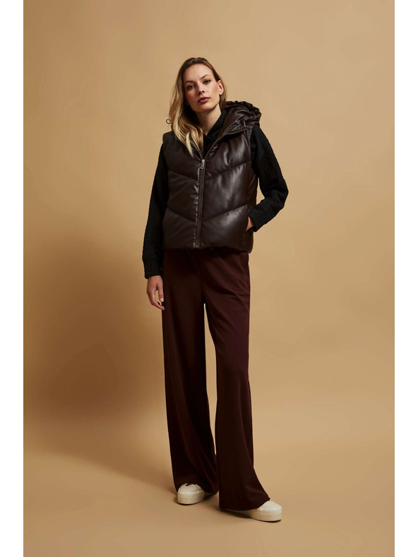 Moodo Подплатена грейка с качулка, кафява Moodo