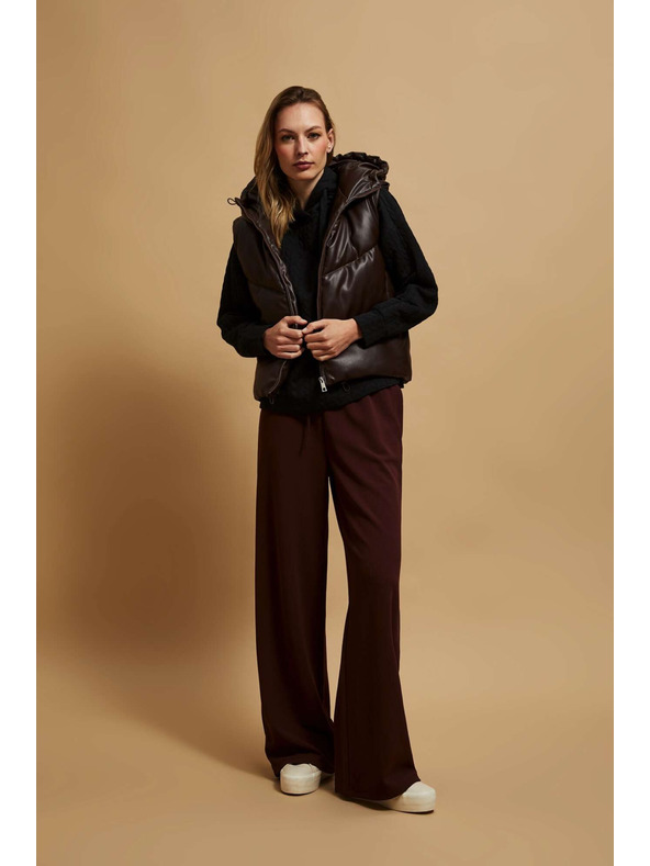 Moodo Подплатена грейка с качулка, кафява Moodo