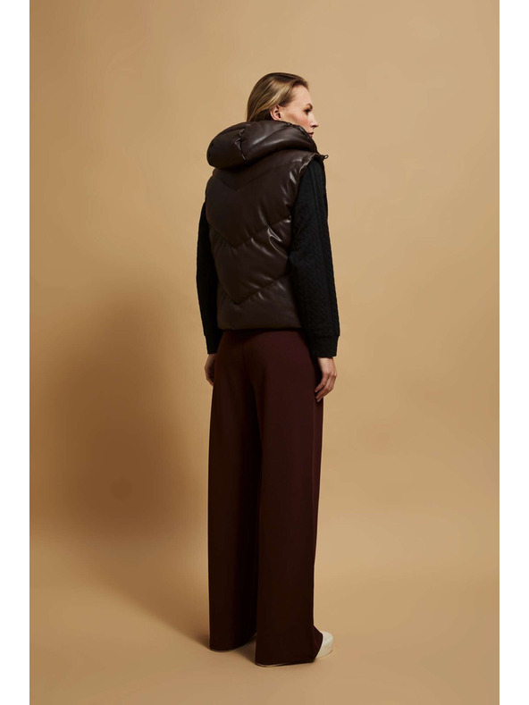 Moodo Подплатена грейка с качулка, кафява Moodo