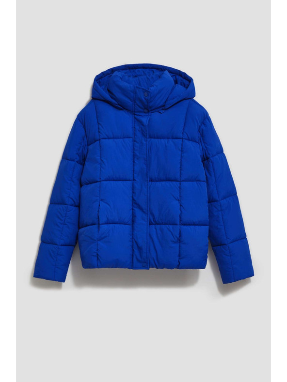 Moodo Късо подплатено яке с качулка, тъмносиньо Moodo