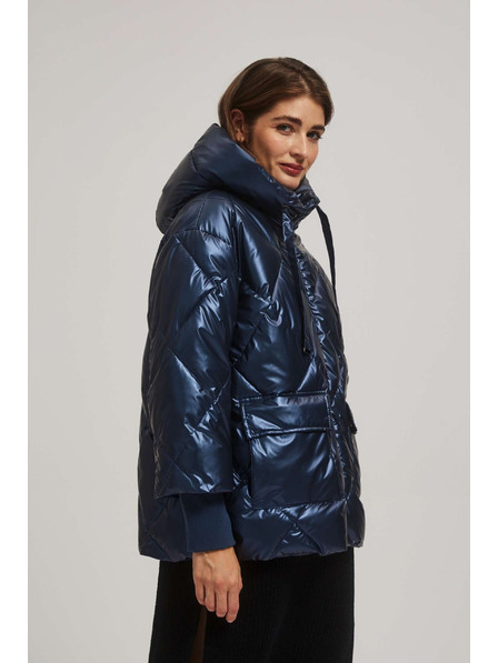 Moodo Металик подплатено яке, тъмносиньо Moodo
