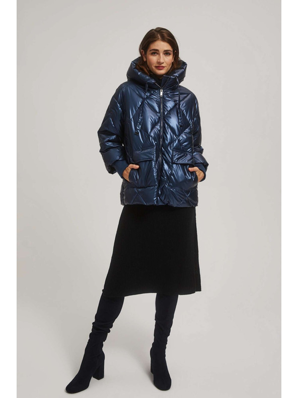 Moodo Металик подплатено яке, тъмносиньо Moodo