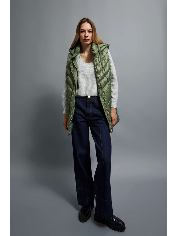 Moodo Подплатена грейка с качулка, маслинено зелена Moodo