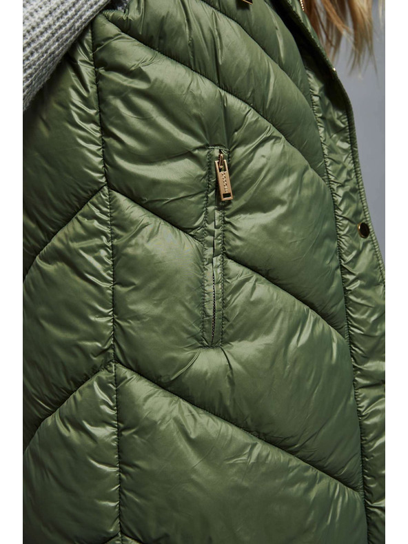 Moodo Подплатена грейка с качулка, маслинено зелена Moodo