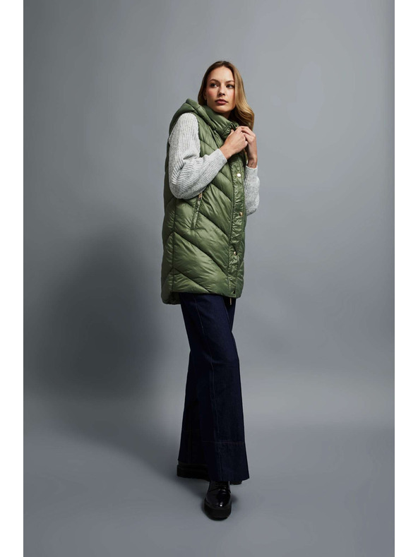 Moodo Подплатена грейка с качулка, маслинено зелена Moodo