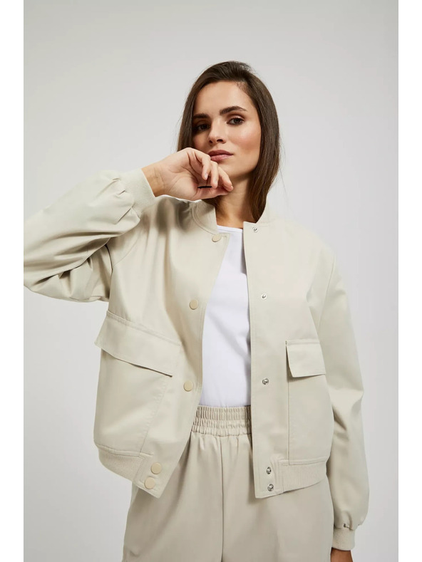 Moodo Бежово бомбър яке с джобове Moodo