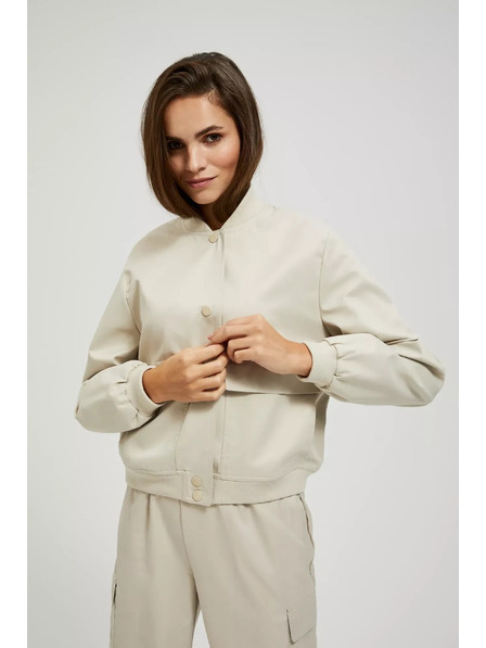 Moodo Бежово бомбър яке с джобове Moodo