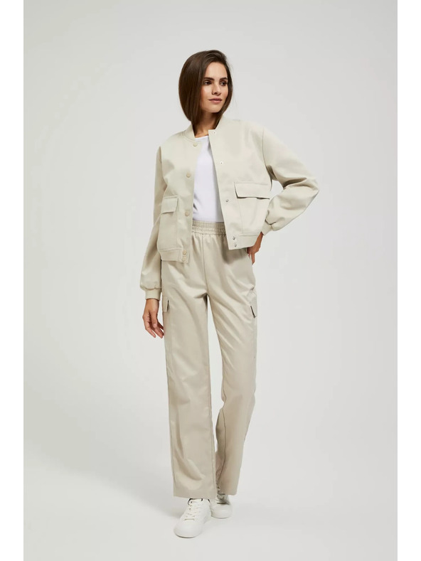 Moodo Бежово бомбър яке с джобове Moodo