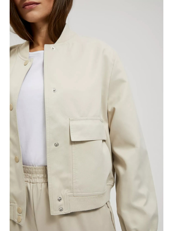 Moodo Бежово бомбър яке с джобове Moodo