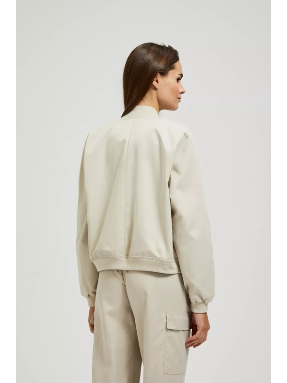 Moodo Бежово бомбър яке с джобове Moodo