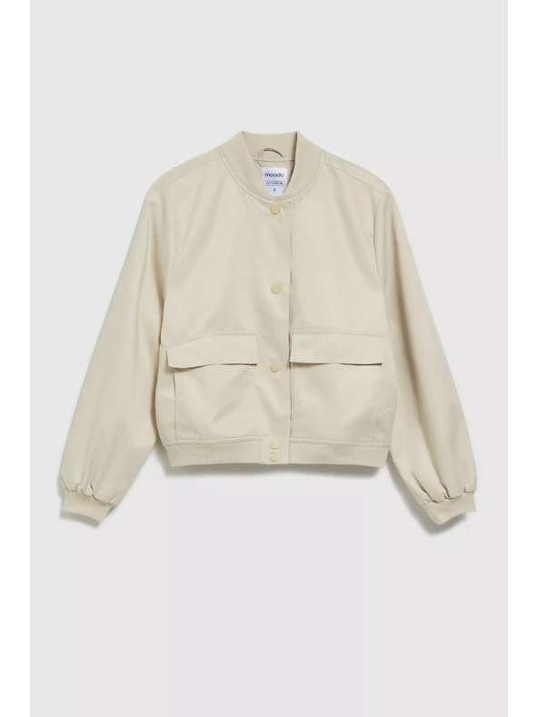 Moodo Бежово бомбър яке с джобове Moodo