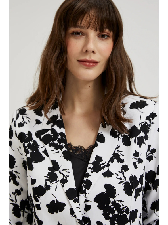 Moodo Сако с 3/4 ръкави, черно-бяло Moodo