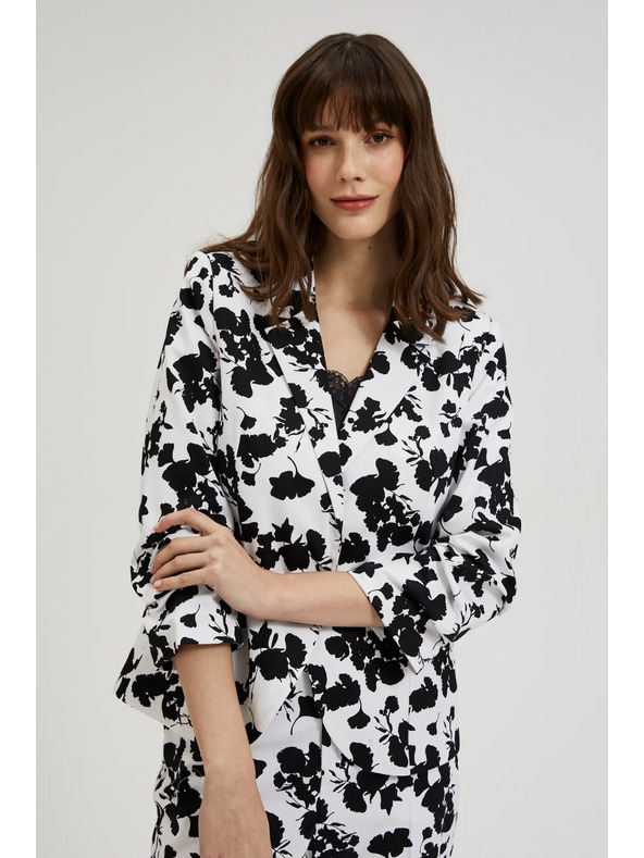 Moodo Сако с 3/4 ръкави, черно-бяло Moodo