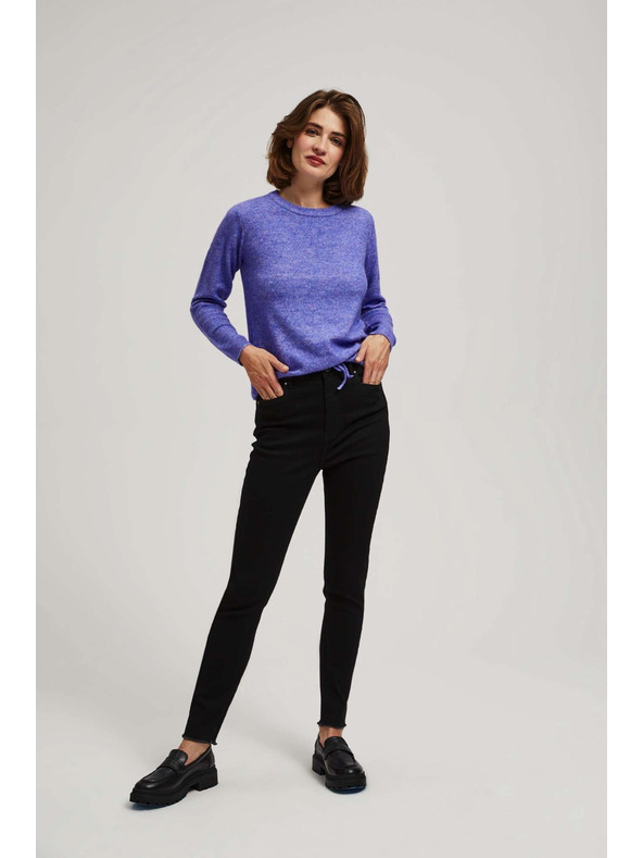 Moodo Тесни дънки със среден колан, черни Moodo