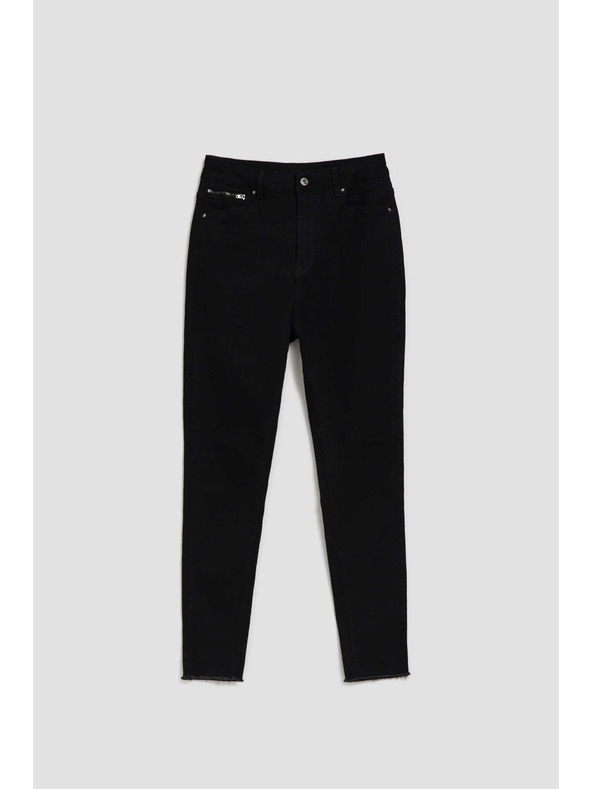 Moodo Тесни дънки със среден колан, черни Moodo