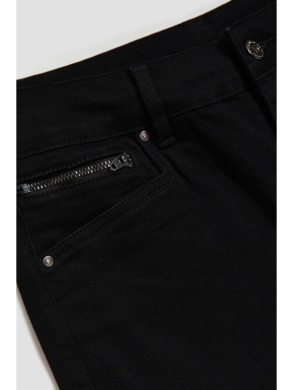 Moodo Тесни дънки със среден колан, черни Moodo