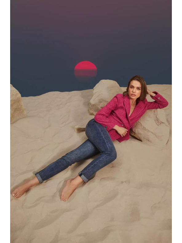 Moodo Тъмносини boyfriend дънки Moodo