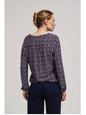 Moodo Лавандулова блуза с щампа и V-образно деколте Moodo