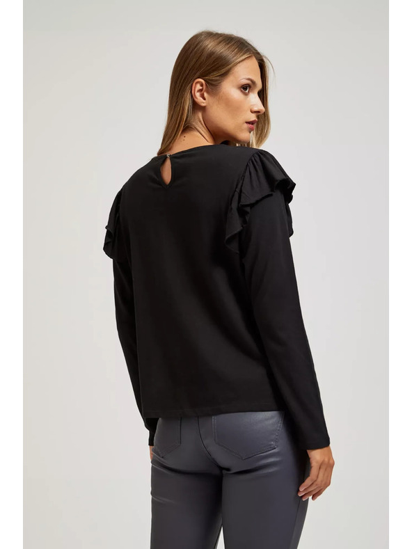 Moodo Черна тениска с дантела Moodo