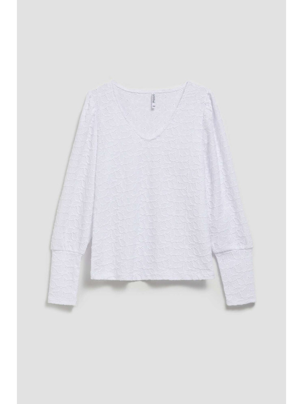 Moodo Лазурна блуза с V-образно деколте Moodo