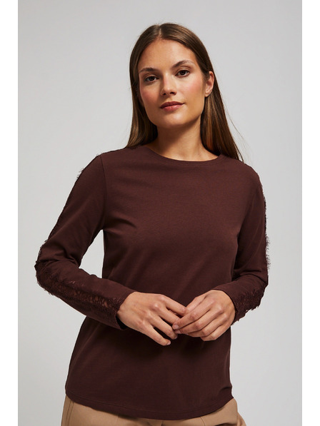 Moodo Тениска с дантела по ръкавите Moodo