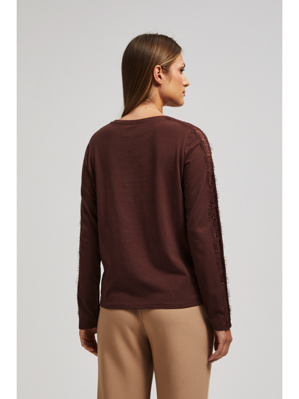 Moodo Тениска с дантела по ръкавите Moodo