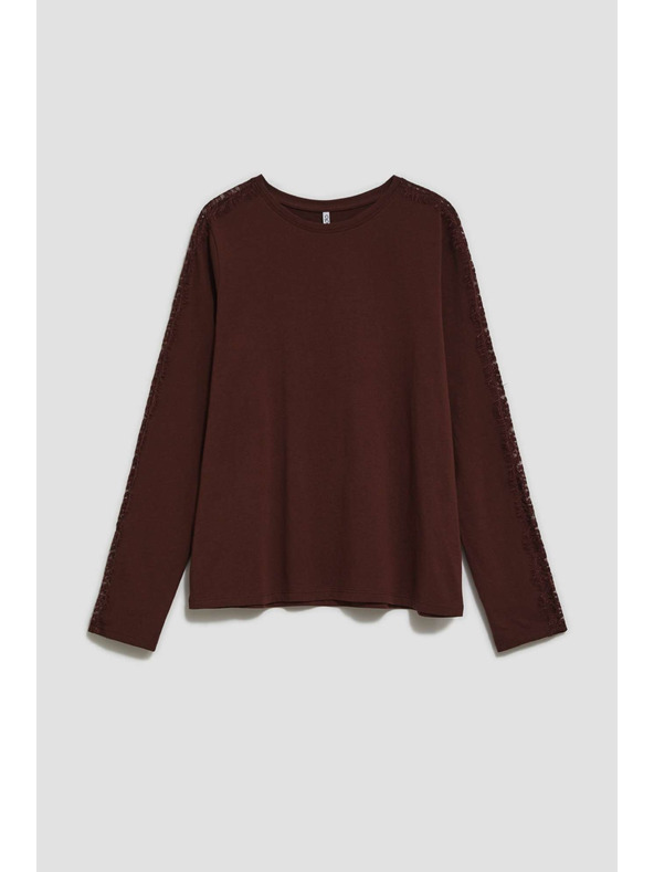 Moodo Тениска с дантела по ръкавите Moodo