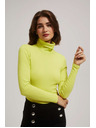Moodo Лайм рипсена блуза с висока яка Moodo