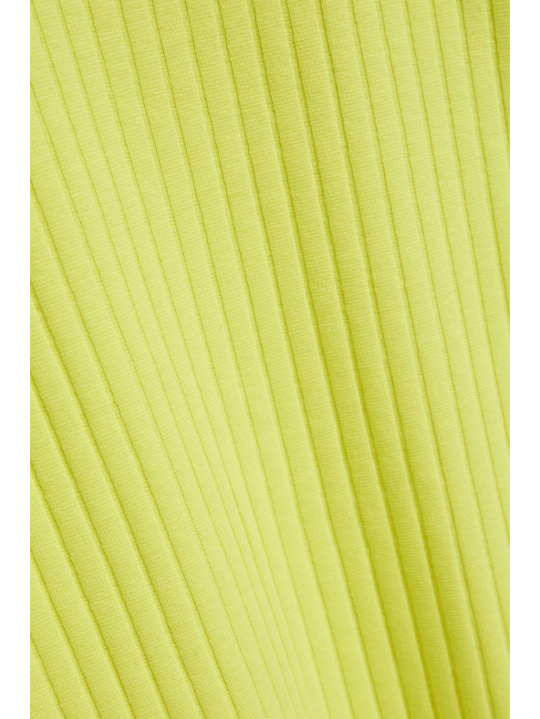 Moodo Лайм рипсена блуза с висока яка Moodo