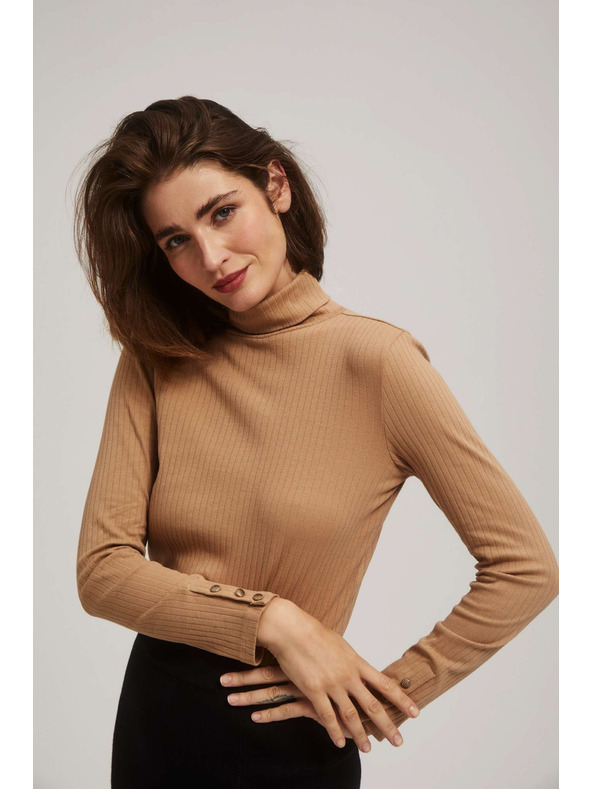 Moodo Рипсена блуза с висока яка Moodo