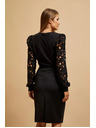 Moodo Черна тениска с дантелени ръкави Moodo
