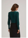 Moodo Смарагдова блуза с V-образно деколте Moodo