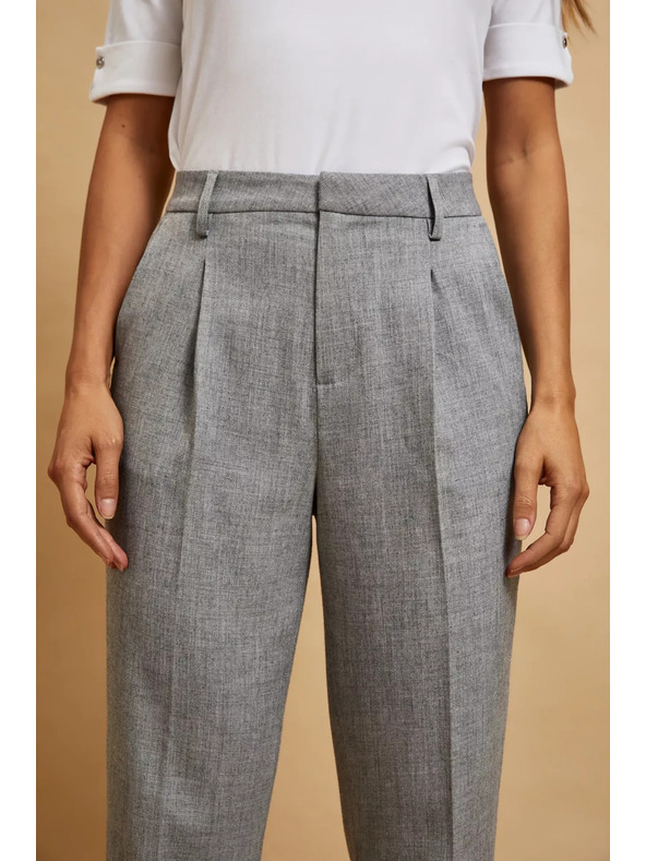 Moodo Официални сиви панталони с подгъване и прегъване Moodo