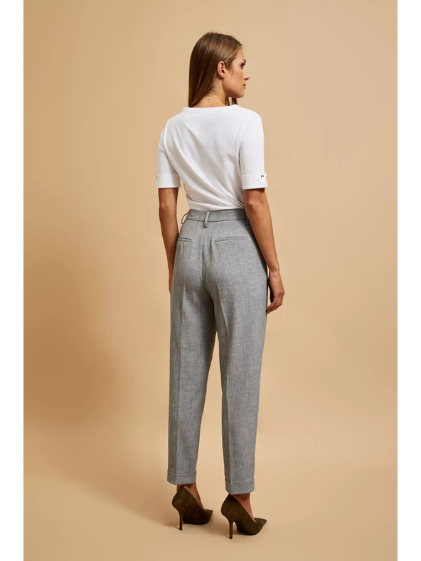 Moodo Официални сиви панталони с подгъване и прегъване Moodo