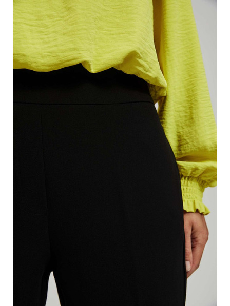 Moodo Черни панталони със структура и 7/8 крачоли Moodo