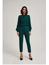 Moodo Смарагдови панталони със структура и 7/8 крачоли Moodo