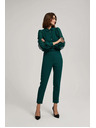 Moodo Смарагдови панталони със структура и 7/8 крачоли Moodo