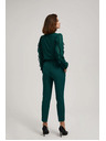 Moodo Смарагдови панталони със структура и 7/8 крачоли Moodo
